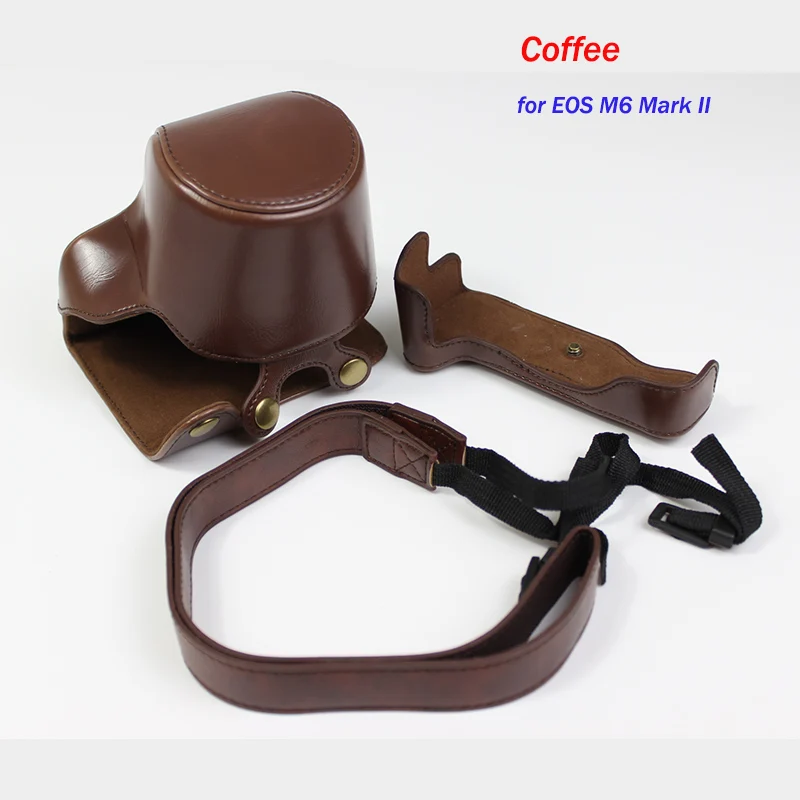 المحمولة بولي Case حافظة جلدية حقيبة كاميرا غطاء لكانون EOS M6 M6II M6 MarkII M3 واقية الحقيبة مع حزام الكتف