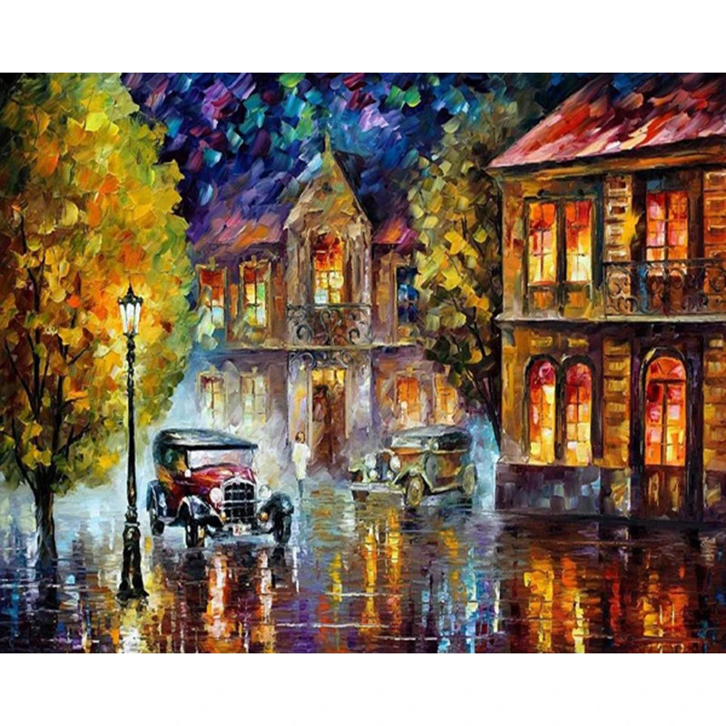 GATYZTORY Zero Basis DIY HandPainted Oil Painting Painting By Numbers Landscape Picture Wall Decor Leisure Gift