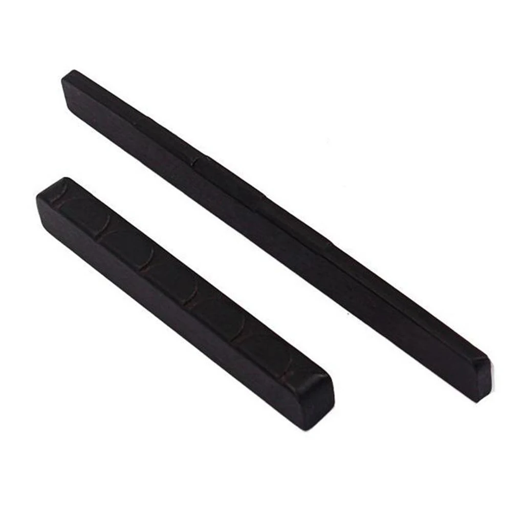 Black ebony bridge saddle and slot nut with for classical guitar