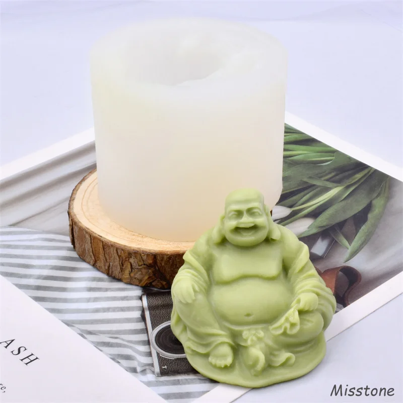 

Maitreya Buddha Silicone Candle Mold 3D Smiling Buddha Soap Die Handmade Art Decoration Gypsum Silica Gel