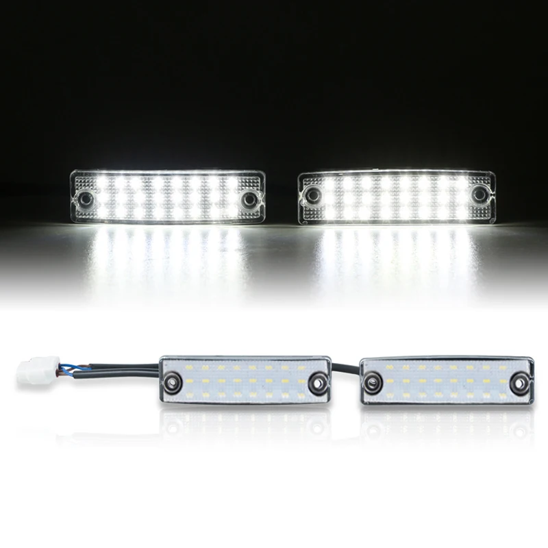 For Toyota 4Runner 1996-2021 Sequoia 2001-2020 LED License Plate Lights Car Error Free Rear Number Lamps White Auto Accessories