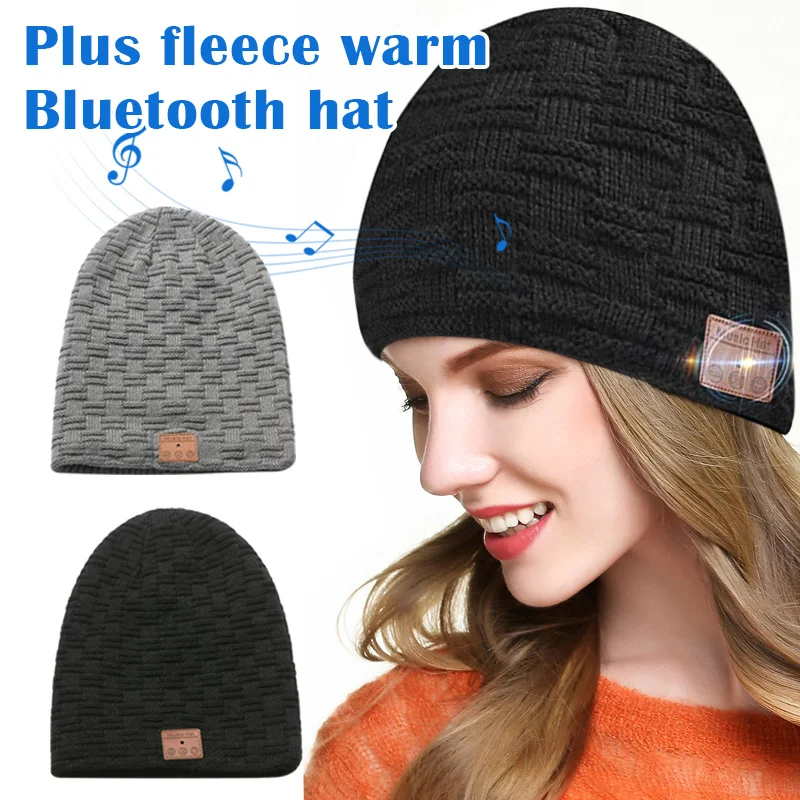 

Unisex Wireless Bluetooth Knitted Beanie Hat Unique Electronic Stylish Women's Hat Suitable For Night Running Warm Cap For Men