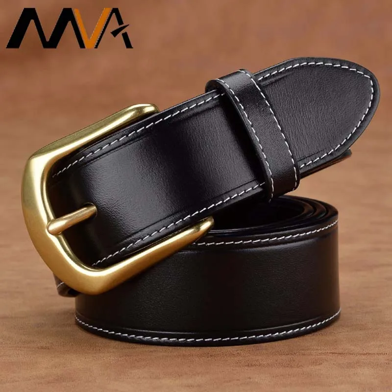 

MVA Belt Men Business Casual Belt Male With Genuine Leather Waist Belts Men's Pin Buckle Belts Waistband Male Fashion Designer