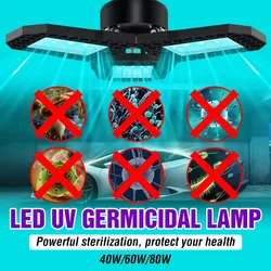 80W 60W 40W Led UVC sterilizzatore lampada 220V Germicida lampadina Led E27 luce disinfezione UV 2835 ozono luce battericida 110V Lampara