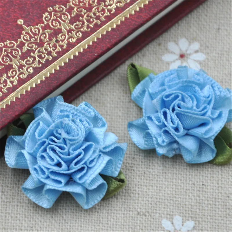 20pcs U Pick Ribbon Flower carnation Appliques sewing/craft/wedding lots B043