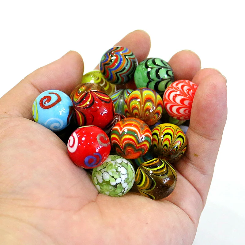 Bolas de vidro murano personalizadas, 25mm, coloridas artesanais, ornamentos, vaso de casa, decoração de bonsai, acessórios, brinquedos pinball de jogo para crianças