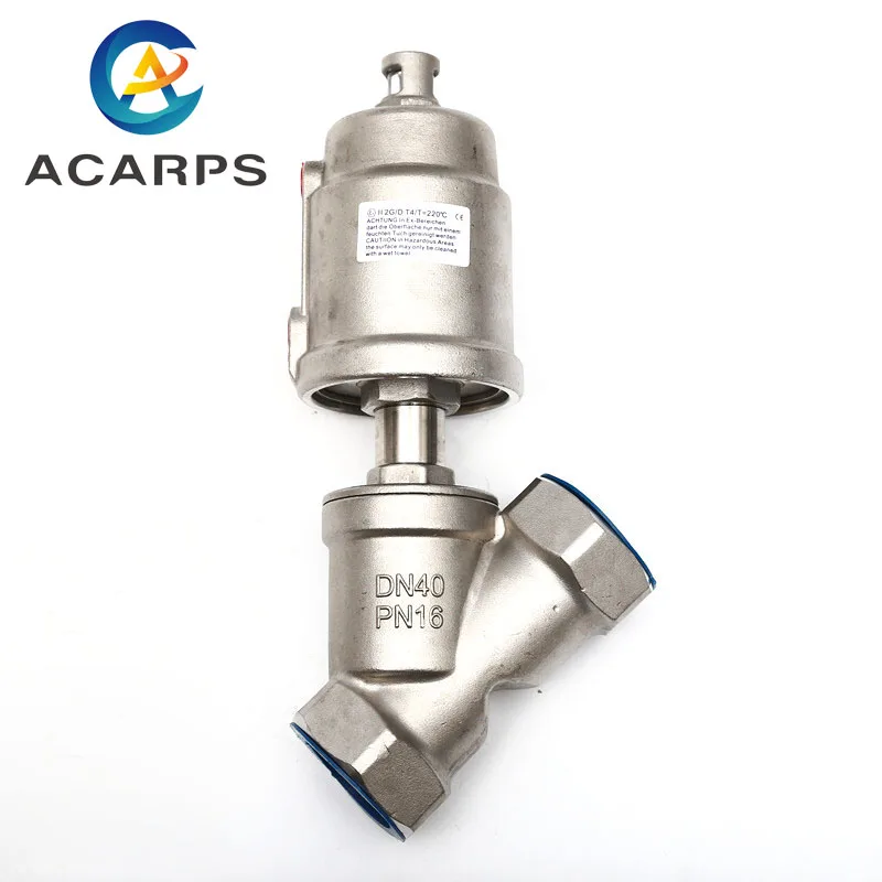 

1-1/2" Stainless Steel Pneumatic Threaded Angle Seat Valve Y Type High Temperature Steam Threaded Angle Seat Valve