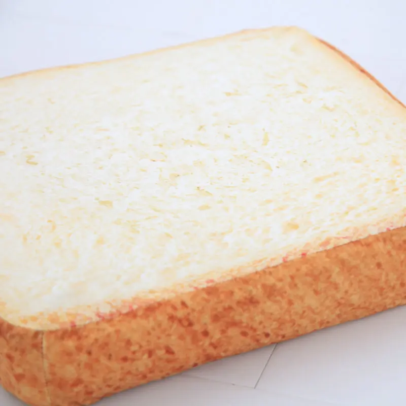 40*40CM Home Bakery Shop Decoration Creative Toasted Bread Pillow Plush Toy Cute Soft White Bread Cushion Birthday Gift