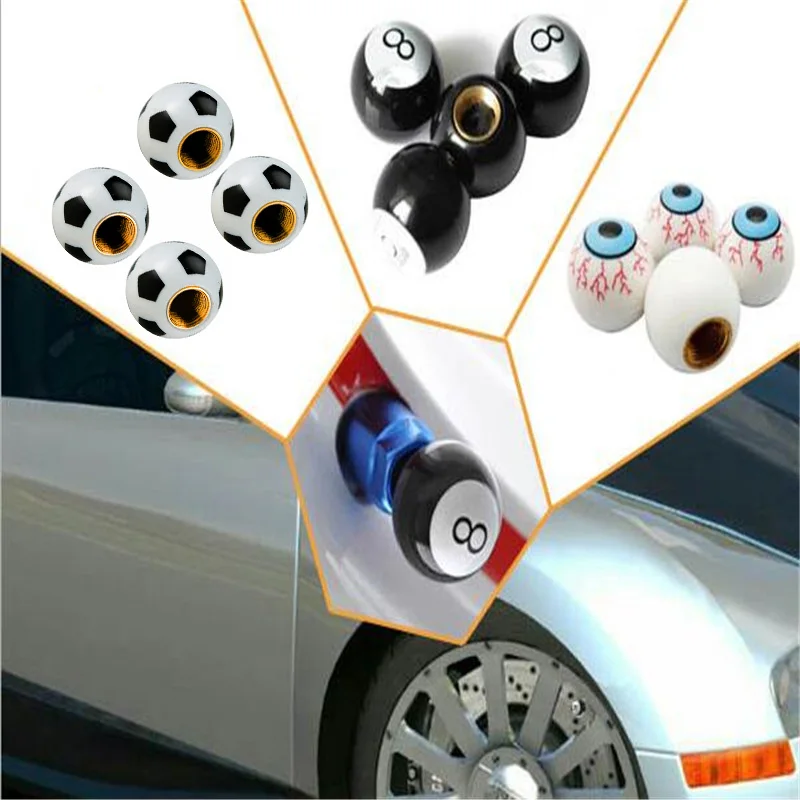 4Pcs/set Universal Funny Style Car Bike Tire Air Valve Stem Cap Automobiles Wheel Tyre Stem Air Valve Dust Covers Accessories