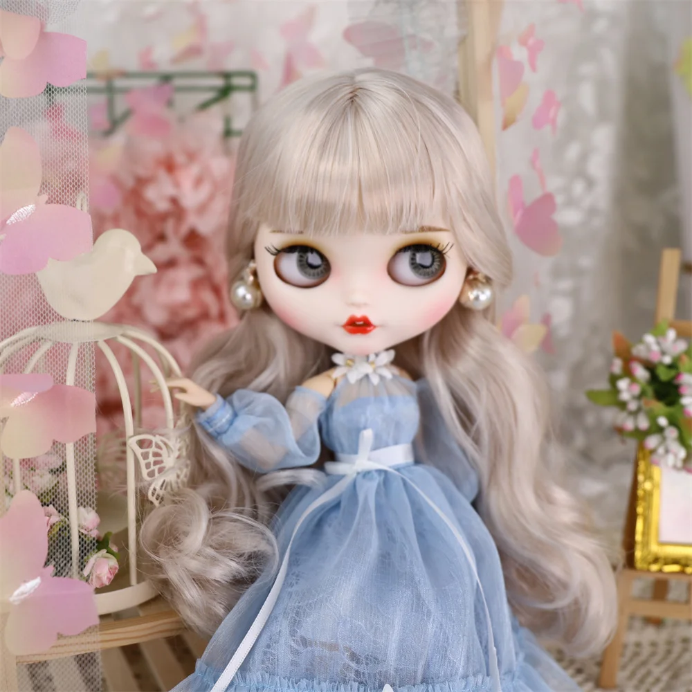 DBS 1/6 BJD blyth Dolls Accessories Blue bow dress Suitable for girl gifts