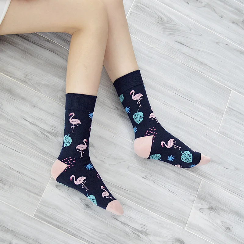 Fashion Harajuku cartoon woman socks unicorn flamingo sheep dinosaur crane animal woman socks hip hop skateboarding girl socks