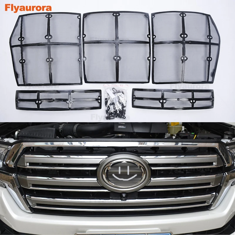 Car Insect Stainless Screening Mesh Front Grille Insert Net Accessories For Toyota Land Cruiser Prado 150 Highlander Crown Camry