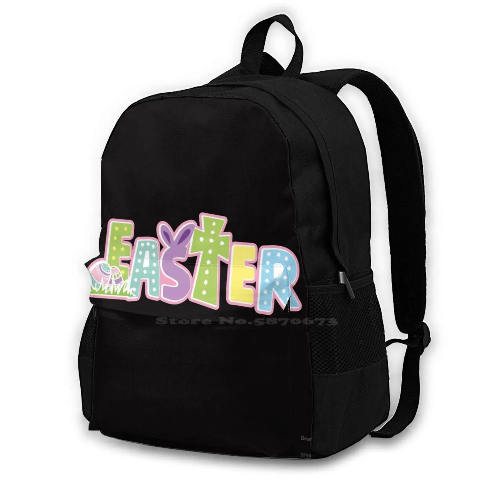 

Happy Easter School Bags Travel Laptop Backpack Happy Easter Easter Eggs Sweet Emotion Jelly Bean Sweet But Psycho Heart Candy