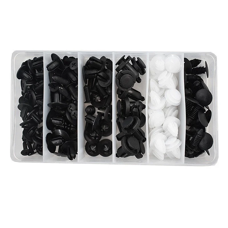 6 Size 100pcs Auto Fastener Clip Mixed Car Body Push Retainer Pin Rivet Bumper Door Trim Panel Retainer Fastener Kit