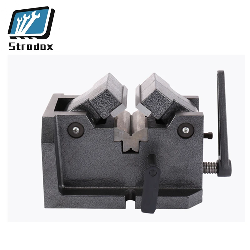 V-Shaped Vise จมูกแบนคีมหนีบศูนย์ทรงกระบอก Vise Bench Vise Heavy Duty เครื่อง Precision Vise