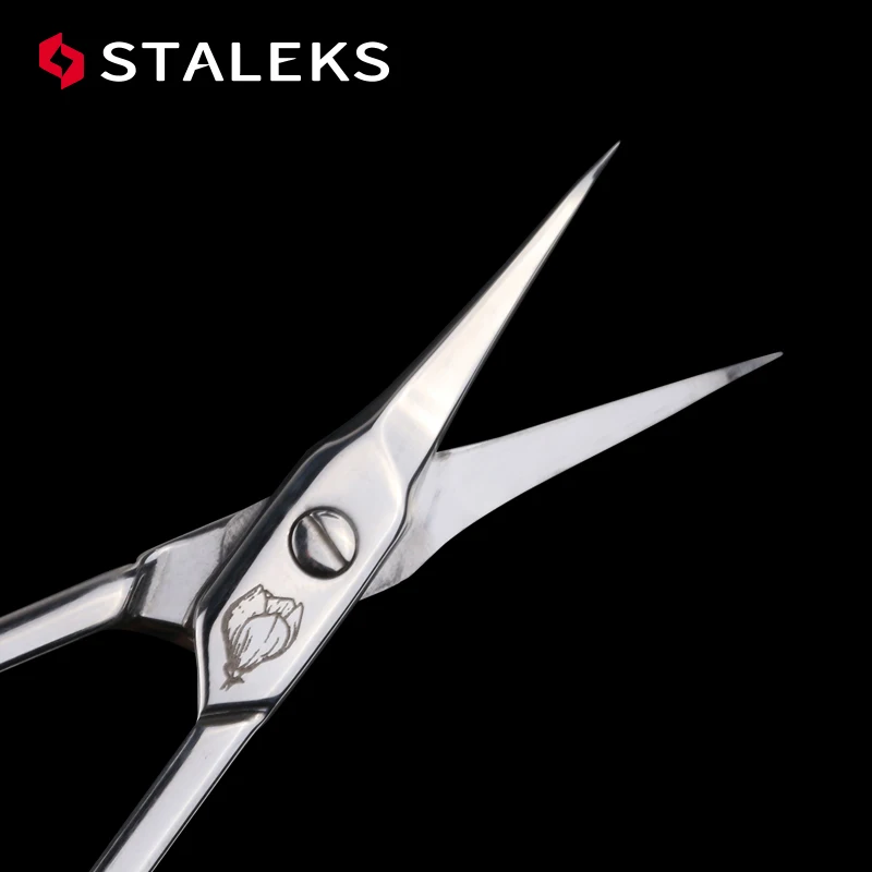 1pc STALEKS SX-31-1z Stainless Steel Dead Skin Olecranon Scissors Eyebrow Scissors Magnolia Pattern Exfoliating Makeup Tools