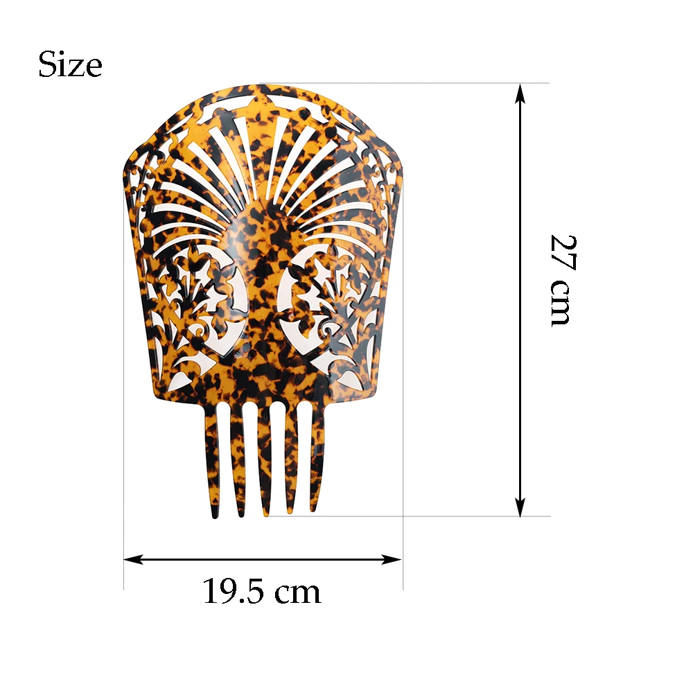 Vintage High Hair Combs Colorful Acetate Hair Accessories Faux Tortoise shell Hair clips Flamenco Headdresses Women jewelry gift