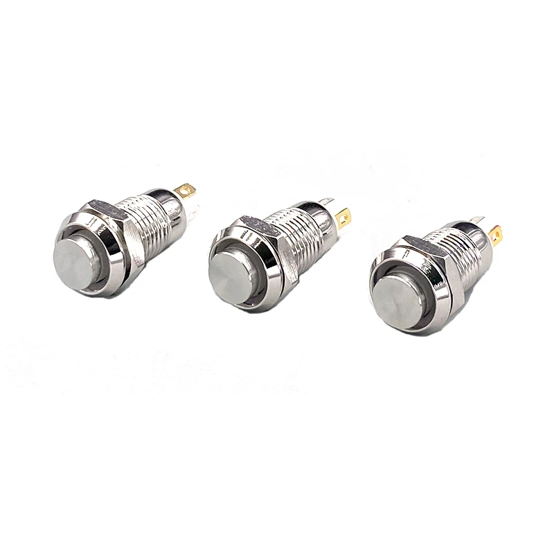 5pcs 8mm Self-reset Momentary Self-locking Latching Metal Push Button Switch 2pins NO LED/4pins LED high head switch