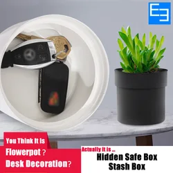 Creative 2 Layer Hidden Safe Box Key Lock Metal Simulated Multi Function Flowerpot Keys Watch Jewelry Stash Box For Home Office