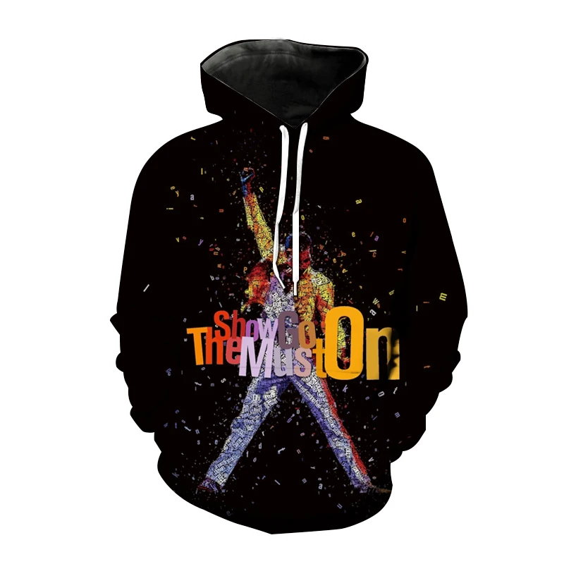 Queen 3D Print Hoodies Rock Band Sweatshirt Men Women Fashion Oversized Hoodie Hip Hop Pullover Singer Freddie Mercury Coat Male