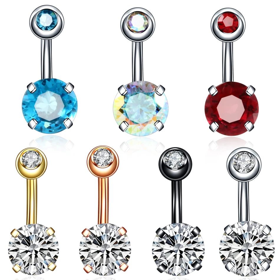 1PC Crystal Steel Belly Piercing Navel Piercing Sexy Nombril Piercing Ear Piercing Navel Earring Body Piercing Jewelry For Women