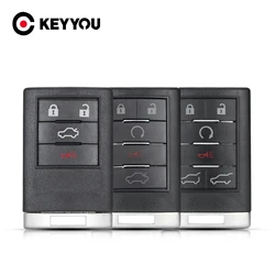 KEYYOU 4 5 6 Buttons Remote Key Shell Cse Fob For Cadillac CTS 2008 2009 2010 2011 2012 2013 SRX 2007 2008 2009