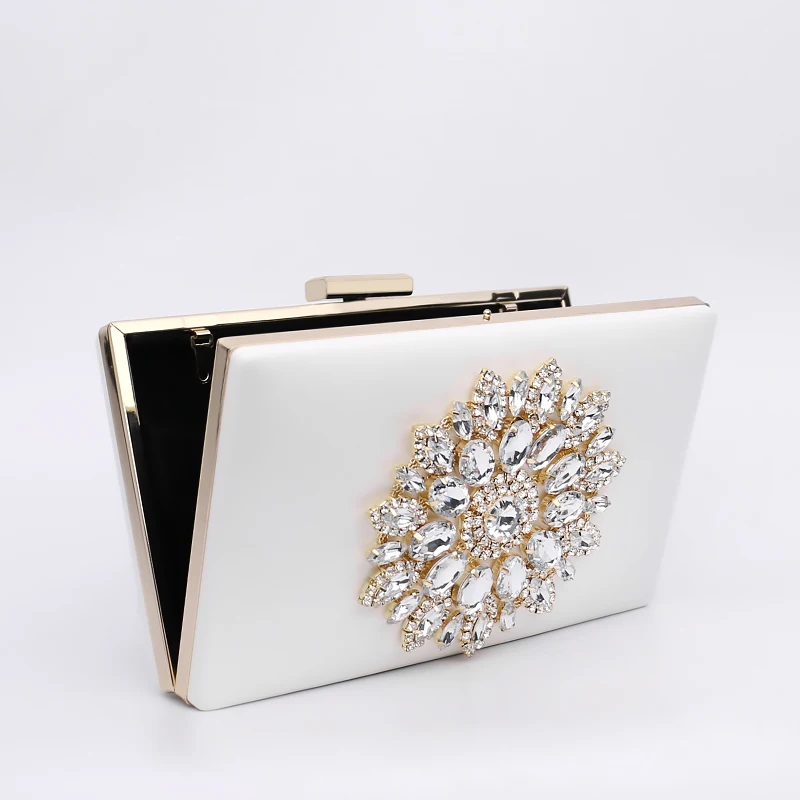 Imagem -06 - Bolsa Crossbody Pequena de Luxo para Mulheres Embreagem Branca Bolsa de Casamento Cristal Nupcial Bolsas de Verão 2023