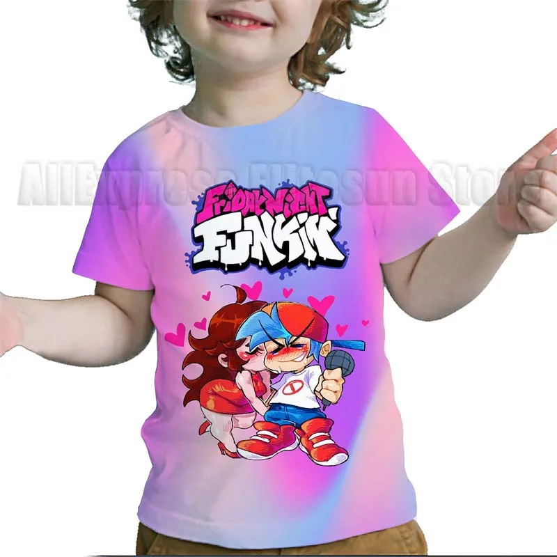 Boys Girls Friday Night Funkin 3D Print T Shirts Children Cartoon Anime Tshirts Summer Toddler Tee Tops Kids T-shirts Camisetas