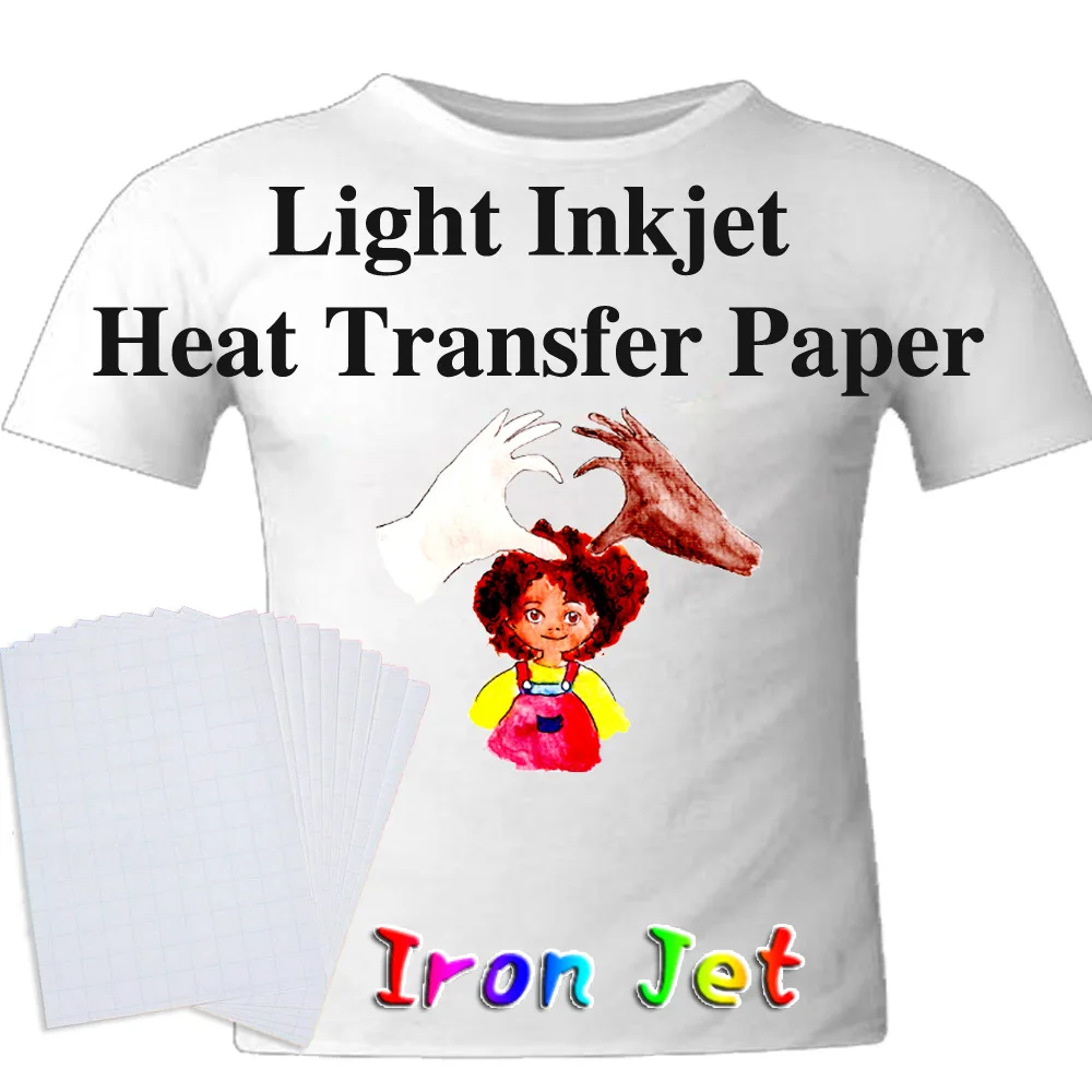 

A4 T-shirt Inkjet Sublimation Printing Paper light Dark Cotton Cloth DIY Iron Heat Press Print Paper Thermal Transfer Paper