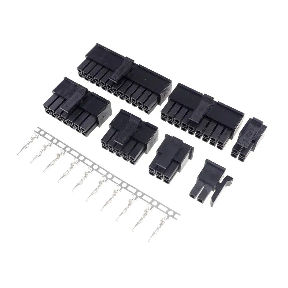 10 juegos de carcasa de receptáculo de conector Micro-Fit 3,0 de 3,0mm 2 pines 4 6 8 10 12 14 16 18 20 22 24 P carcasa macho + Terminal Molex 43030