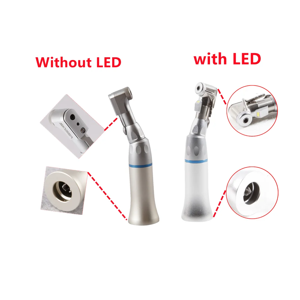 NSK Style Dental 1:1 External Irrigation Latch Type Contra Angle With Extra Water Tube LED Low Speed Handpiece B