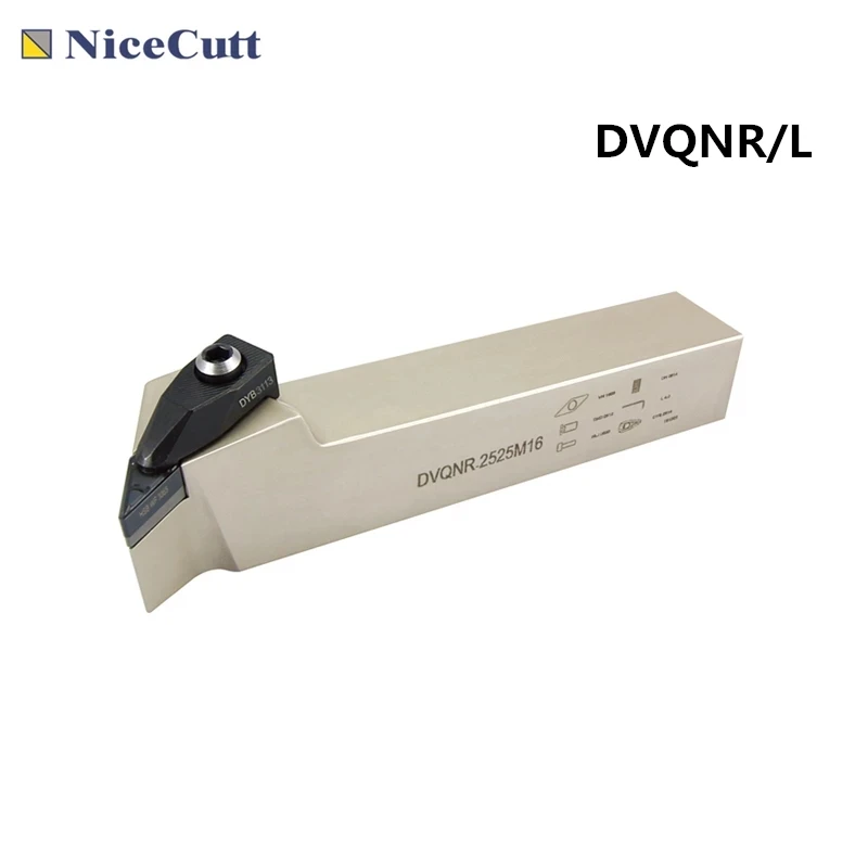 

Nicecutt DVQNR/L External Turning Tool Holder For VNMG1604 Insert Lathe Holder CNC Freeshipping