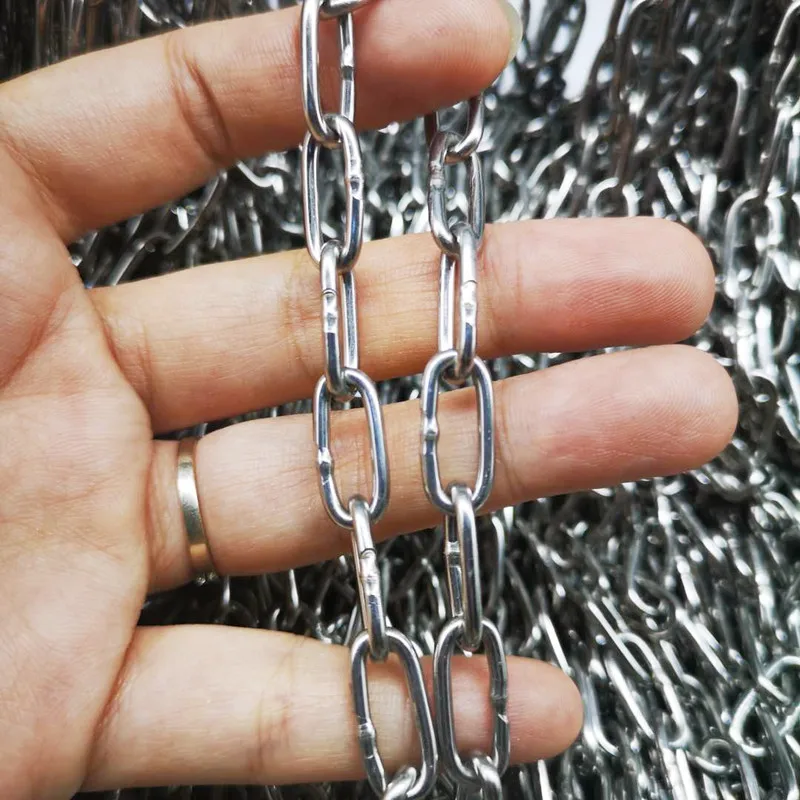 100 Meters Ordinary 304 Stainless Steel 2mm Diameter Long Link Chain Lifting Chain Industry Welded Binding Chain