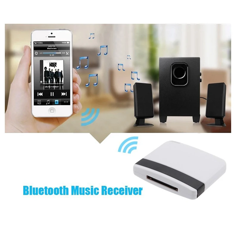 tebe Bluetooth Adapter For iPhone iPad 30 PIN Docking Wireless Audio/Music Adapter work with Speaker