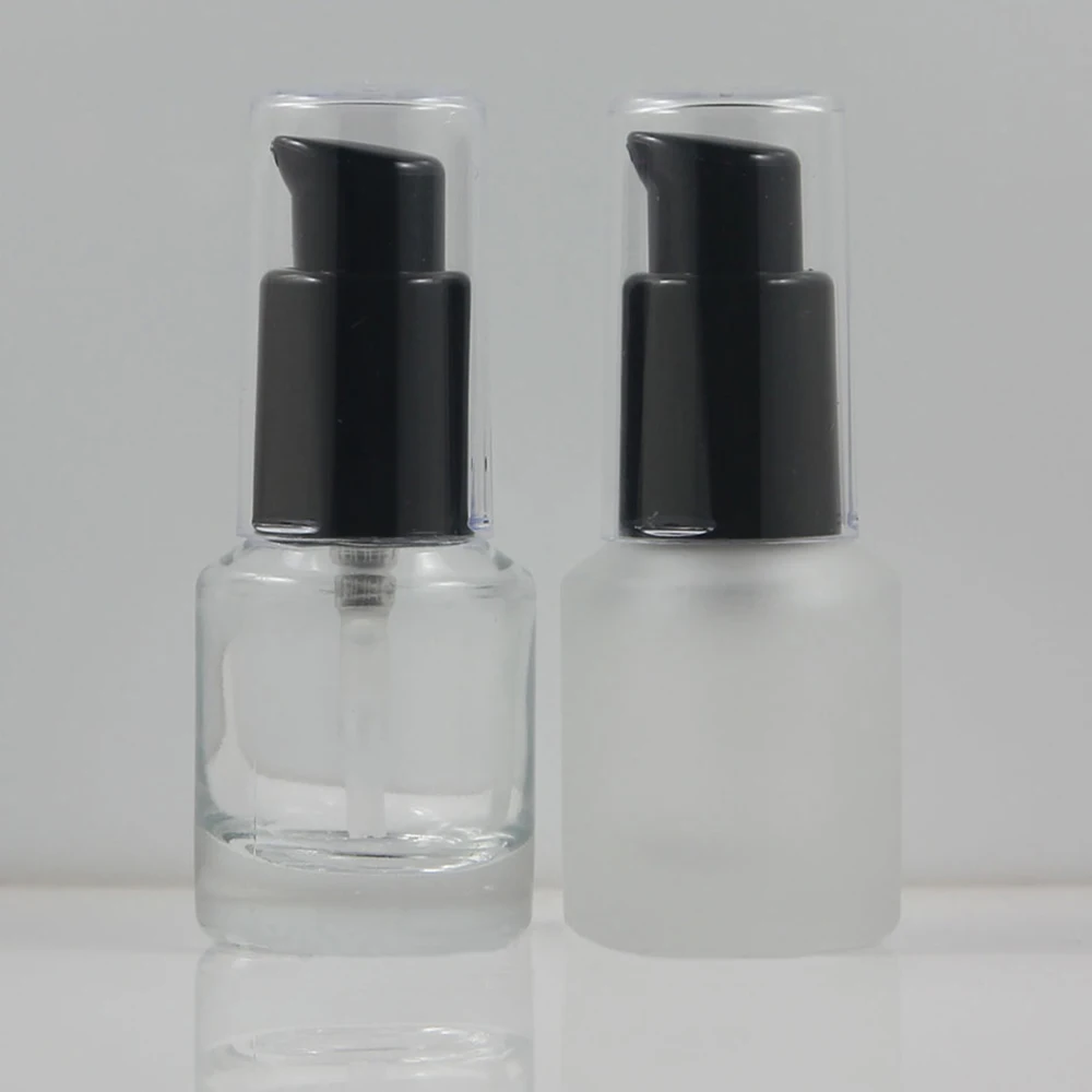 

foundation stick container dispenser pump bottle, empty frosted/clear glass lotion pump bottle wholesale 15ml