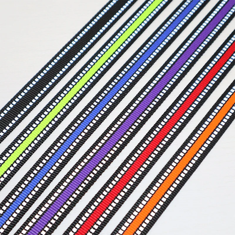 50 Meters 1.6mm Thicken Reflective Strip Webbing 15mm/20mm for Pet Dog Leashes Collar Handmade Luggage Backpack Accessories