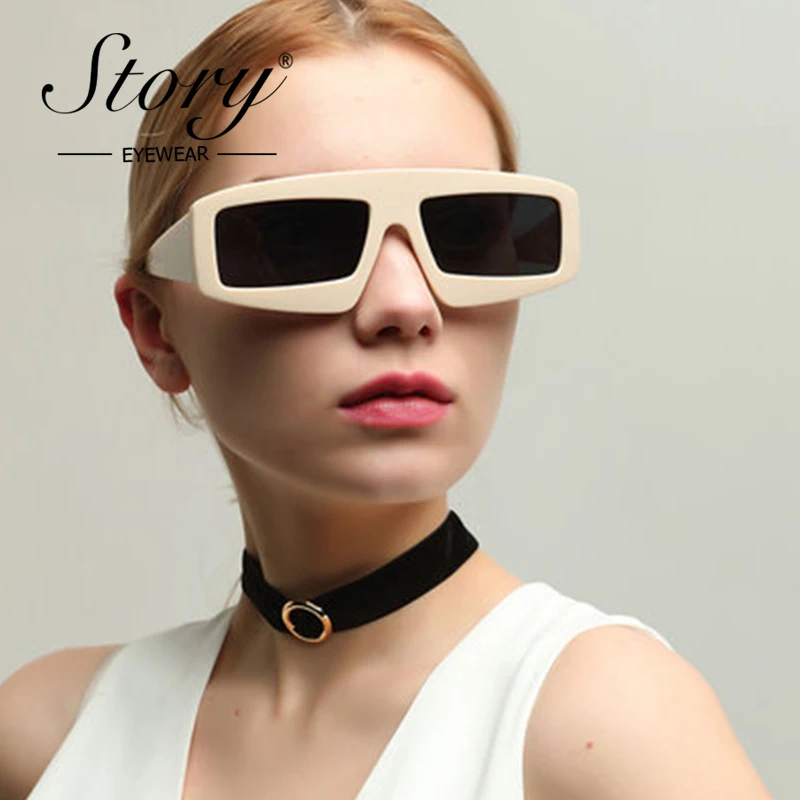 STORY Brand Designer Rectangle Sunglasses Women 2018 Retro Gradient Lens Square Sun Glasses High Quality Shades Oculos ST0313