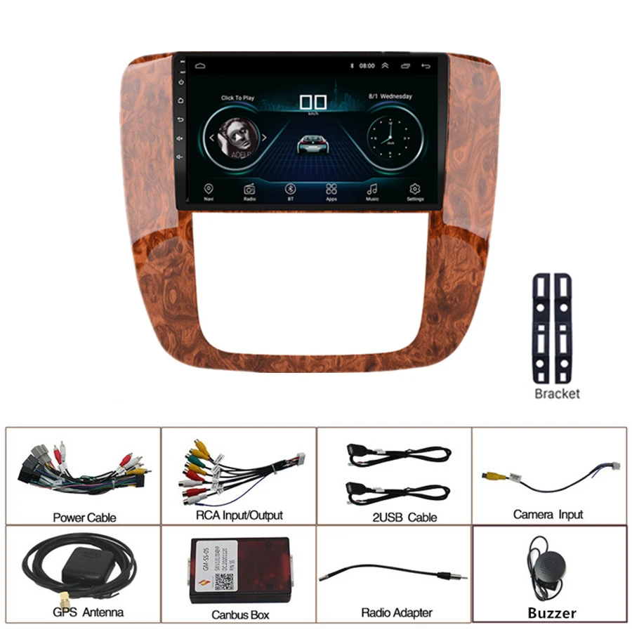 

9'' 2DIN Car Stereo Radio 1+16GB GPS WIFI BT DAB Mirror Link OBD for GMC Yukon 2007-2013 for Chevrolet Tahoe 2007-2013