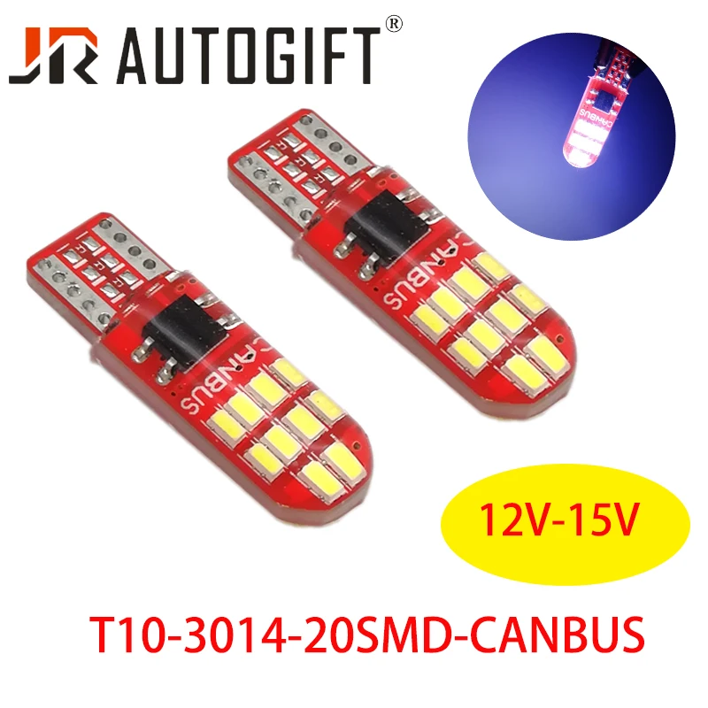 100PCS w5w led T10 LED Bulbs Canbus 20SMD 3014 For Car Parking Position Lights,Interior Map Dome Lights 12V-15V White bright