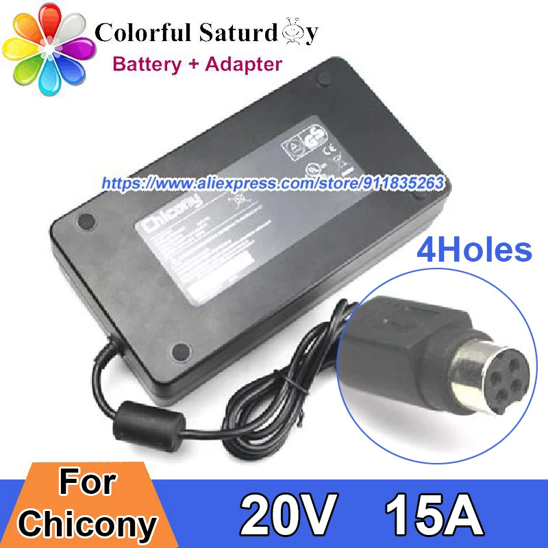 Original CPA09-022A CHICONY Power Adapter 20V 15A 300W For CLEVO P570WM P377SM P170HM P370EM P375SM P170EM P370EM-3D X7200 X7201