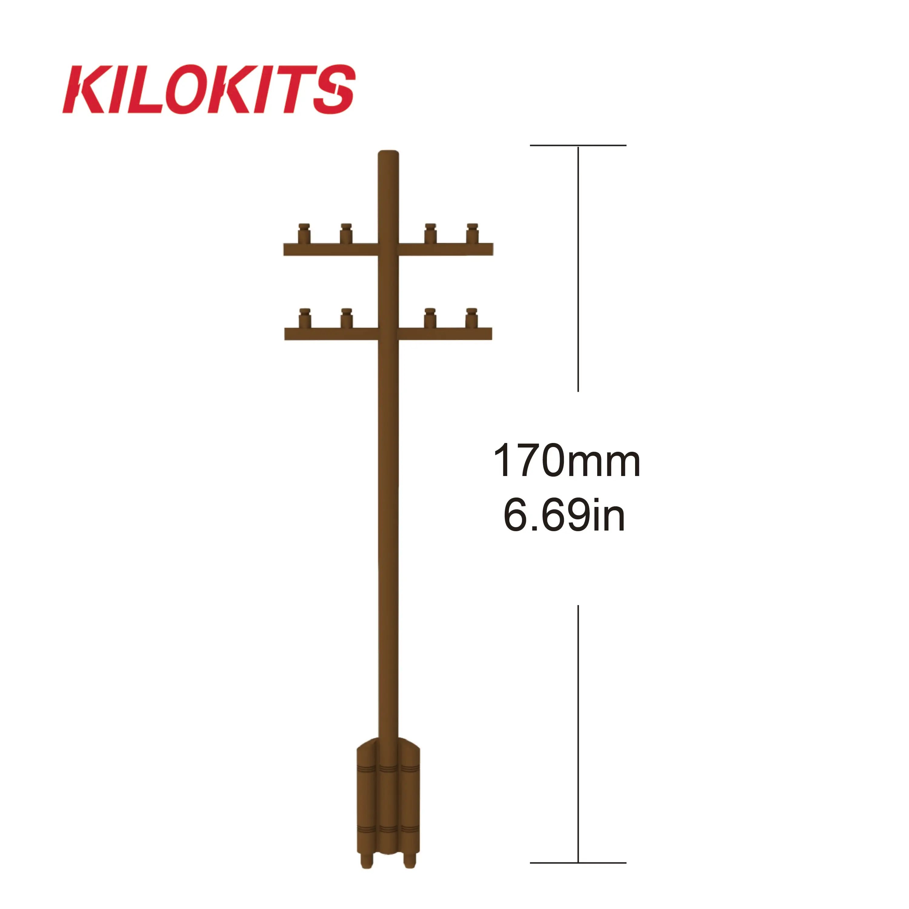 5PCS 1/35 Telegraph Poles 2 Cross Bars Plastic Unpainted Model Building Kits WWII Military Diorama Accessories