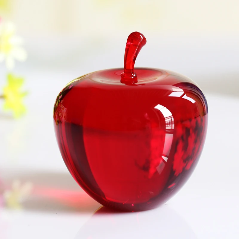 Desktop or Tabletop Red Crystal Apple Paperweight Perfect for Lover,Teacher,Parents