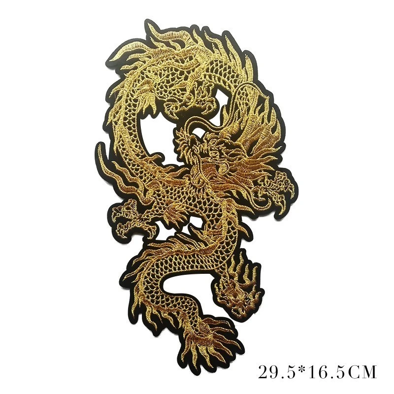 Fine Chinese Dragon Embroidered Patches Creative Red Blue Green Applique Handmade DIY Clothes Sewing Supplies Accessories