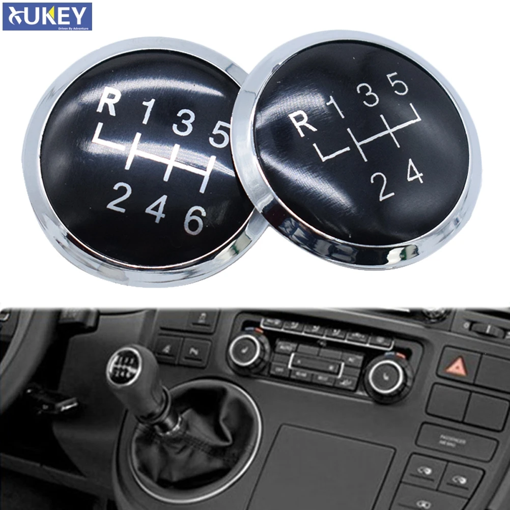 5/6 Speed Gear Shift Knob Stick Cover Cap Emblem Badge For Volkswagen VW Transport T5 T6 2003 2004 2005 2006 2007 2008-2019