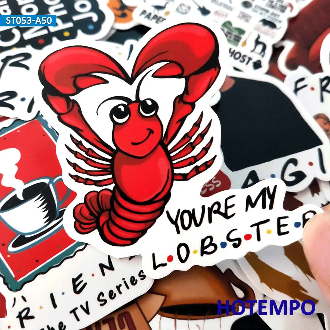 50pcs Friends US TV Funny Six People Classic Comedy Style Stickers for Mobile Phone Laptop Luggage Case Bike Anime Art Stickers