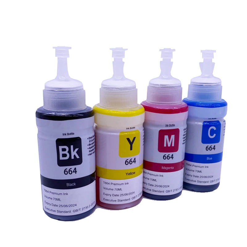 4 Colors 70ML T664 Refill Dye Ink Kit For Epson L220 L301 L303 L310 L313 L351 L353 L358 L360 L363 L365 L455 L551 L558 L585 L1300