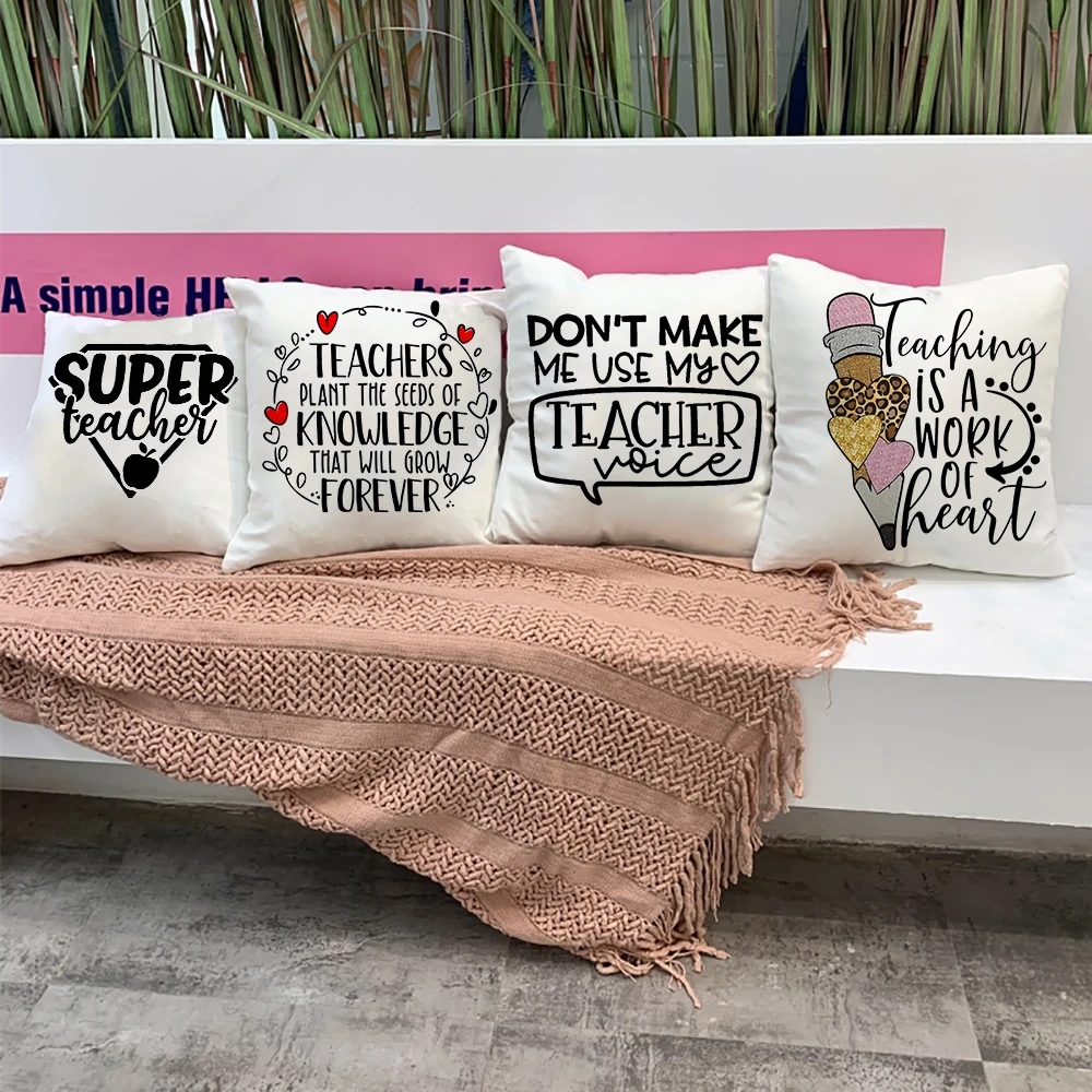 

I'M A Teacher What's Superpower Cushion Pillowcase Living Room Bedroom Decorative Office Pillow Cover Home Ornaments Gift