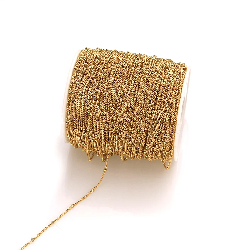 2 Meters Stainless Steel Tube Beaded Cable Link Clip Beads  Chain  for DIY Anklet Necklaces Bracelet Jewelry Making Supplies