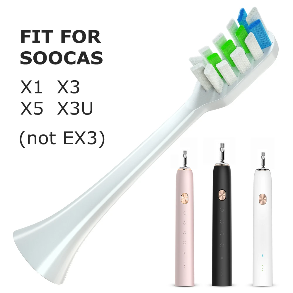 Cabeças de escova de dentes substituíveis para soocare x1 x3 x5 sonic escova de dentes elétrica bocais macios 4-12 pces com presente