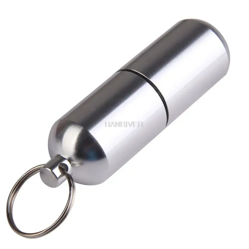 8.5CM Large Pill Cases For Outdoor Travel Aluminum Waterproof Medicine Box tablet Drug Capsule Cartridge Pillcase Keychain